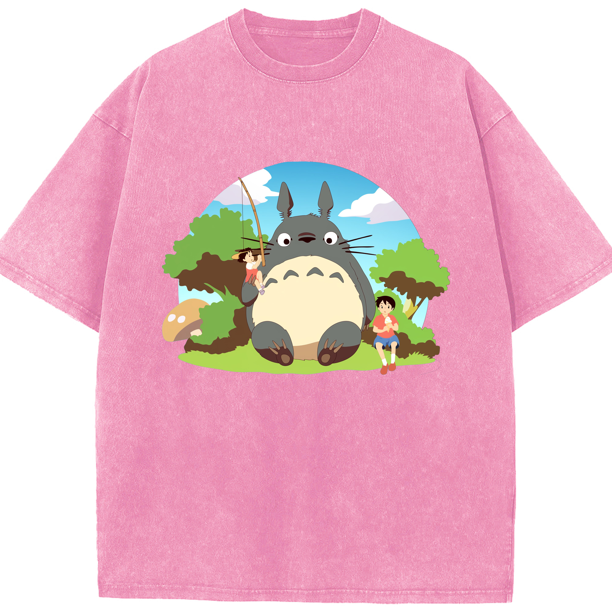 （画像用） となりのトトロ 草壁メイ 草壁サツキ My Neighbor Totoro Satsuki Kusakabe Mei Kusakabe 綿100% ヴィンテージ風 半袖Tシャツ（フロントプリント）